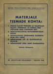 Materjale teemade kohta. 1949/50. õppeaasta