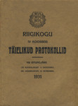 Riigikogu IV koosseis. Täielikud protokollid. VIII istungjärk: 170. koosolekust 5. oktoobril 207. koosolekuni 19. detsembril 1931