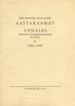 Eesti Teadusliku Seltsi Rootsis aastaraamat. Annales Societatis Litterarum Estonicae in Svecia. 1955-1959