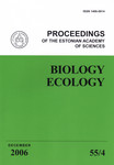 Biology. Ecology, December 2006, 55, 4. Proceedings of the Estonian Academy of Sciences
