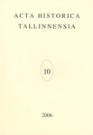 Acta Historica Tallinnensia