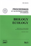 Biology. Ecology, March 2007, 56, 1. Proceedings of the Estonian Academy of Sciences