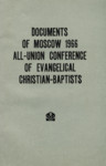 Documents of Moscow 1966 all-union conference of evangelical christian-baptists