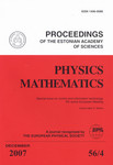 Physics. Mathematics, December 2007, 56/4. Proceedings of the Estonian Academy of Sciences 