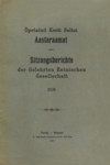 Õpetatud Eesti Seltsi Aastaraamat. Sitzungsberichte der Gelehrten Estnischen Gesellschaft. 1928