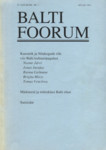 Balti Foorum. IV aastakäik, Nr. 1