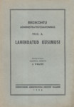 Riigikohtu administratiivosakonnas 1935. a. lahendatud küsimusi