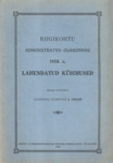 Riigikohtu administratiiv-osakonnas 1928. a. lahendatud küsimused