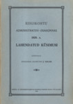 Riigikohtu administratiiv-osakonnas 1929. a. lahendatud küsimusi