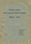 Eesti NSV õigusenormide kogu 1940-1941. I-III