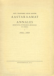Eesti Teadusliku Seltsi Rootsis aastaraamat. Annales Societatis Litterarum Estonicae in Svecia. 1945-1949