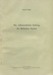Die völkerrechtliche Stellung der Baltischen Staaten