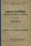 Ehitustööde ühtsed normid ja hinded 1939