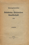 Sitzungsberichte der Gelehrten Estnischen Gesellschaft. 1923