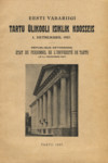 Eesti Vabariigi Tartu Ülikooli isiklik koosseis 1. detsembril 1937. République Estonienne. État du personnel de lUniversité de Tartu le 1-er décembre 1937
