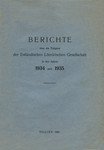 Berichte über die Tätigkeit der Estländischen Literärischen Gesellschaft in den Jahren 1934 und 1935