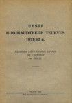 Eesti riigiraudteede tegevus 1931/32. a.. Exercice des chemins de fer de lEstonie en 1931/32
