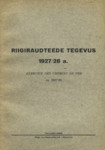 Riigiraudteede tegevus 1927/28. a.. Exercice des chemins de fer de lEstonie en 1927/28