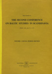 Papers presented at the second Conference on Baltic Studies in Scandinavia. Hässelby Castle, June 8-11, 1973. Social Science Section