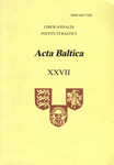 Acta Baltica. Liber Annalis Instituti Baltici. 1989