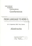 From Language to Mind. Keelest meeleni