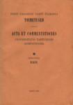 Eesti Vabariigi Tartu Ülikooli toimetused. Acta et Commentationes Universitatis Tartuensis (Dorpatensis)