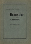 Bericht über den VI. Kongress. Vom 26-29. Juni 1937 in Eesti