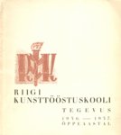 Riigi Kunsttööstuskooli tegevus 1936.-1937. õppeaastal