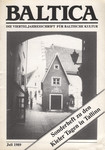 Baltica. Juli 1989. Die Vierteljahresschrift für Baltische Kultur. Sonderheft zu den Kieler Tagen in Tallinn