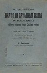 M. Tulli Ciceronis oratio in Catilinam prima in senatu habita (Cicero esimene kõne Catilina vastu). Kahes jaos. II. Seletused (Cicero ja Catilina elulooga)
