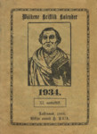 Wäikene kristlik kalender ehk Tähtraamat 1934. aasta jaoks meie Issanda Jeesuse Kristuse sündimisest