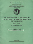 Abstracts: 7th international symposium on resent crustal movements of the earth. Tallinn, USSR, 8-13 September, 1986
