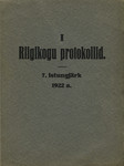I Riigikogu. VII istungjärk. Protokollid nr. nr. 131-142