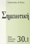 Sign Systems Studies. Trudõ po znakovõm sistemam. Töid märgisüsteemide alalt. 30.1